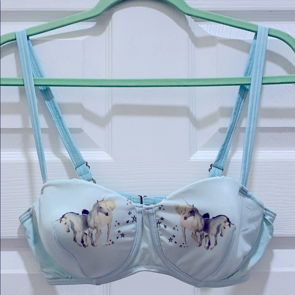 ModCloth Rare Unicorn Bikini Swim Top Size Large
